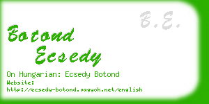 botond ecsedy business card